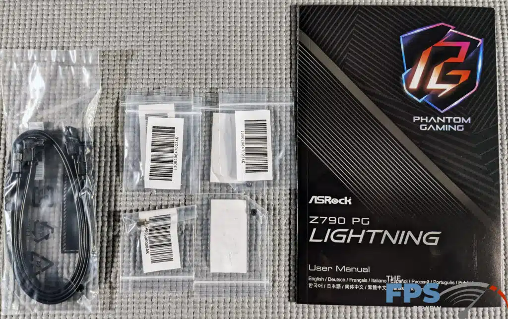 ASROCK Z790 PG LIGHTNING Motherboard box accessories.