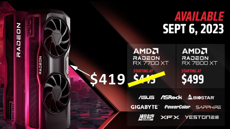 AMD Radeon RX 7700 XT Officially Drops Price to $419 USD SEP