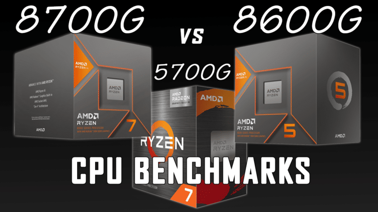 AMD Ryzen 7 8700G and Ryzen 5 8600G and Ryzen 7 5700G Boxes with White Text
