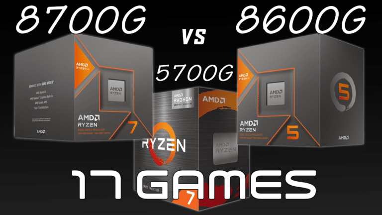 AMD Ryzen 7 8700G Box and AMD Ryzen 5 8600G Box and AMD Ryzen 7 5700G Box with White Text