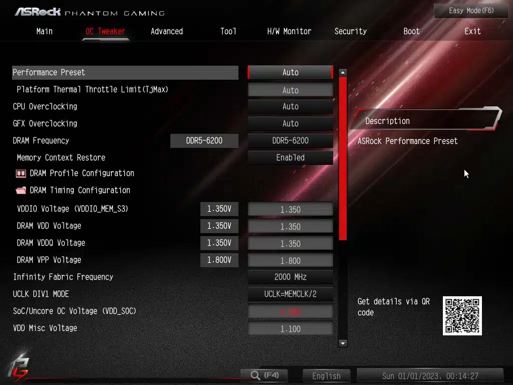 Bios screen