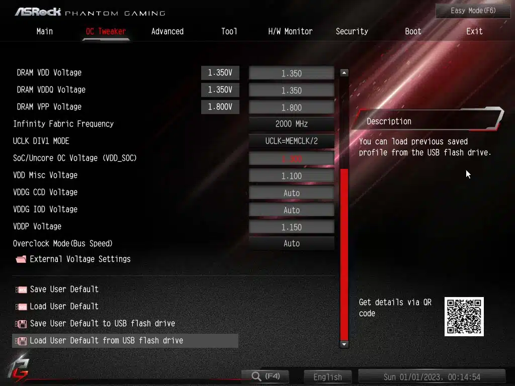 Bios screen