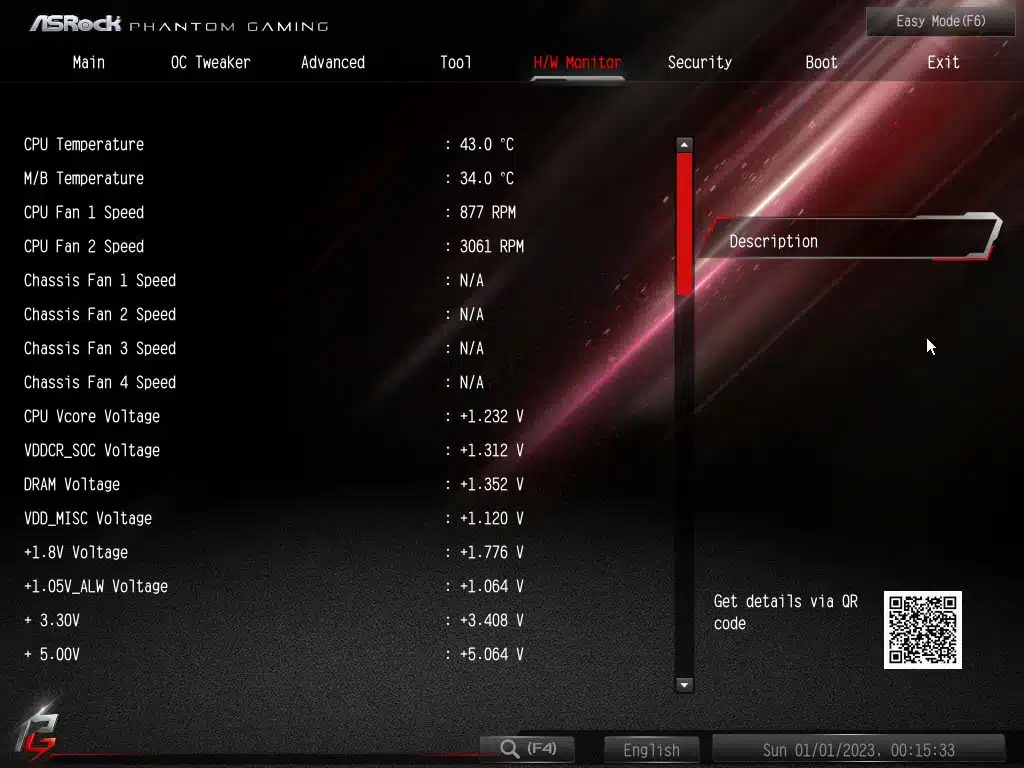Bios screen