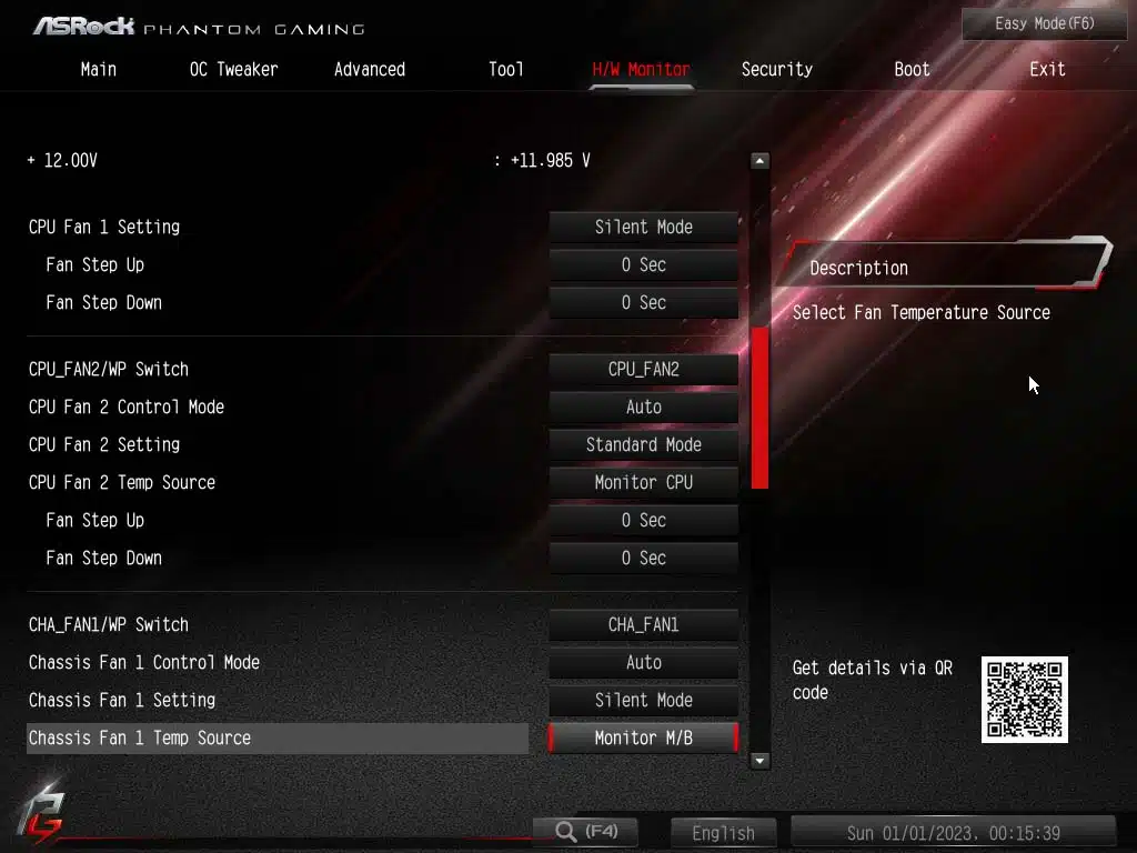 Bios screen
