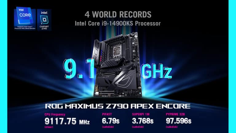 Intel Core i9-14900KS Hits 9.1 GHz on ASUS ROG Maximus Z790 Apex Encore Motherboard