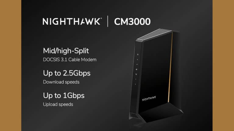 NETGEAR Launches Nighthawk CM3000 DOCSIS 3.1 High-Speed Internet Cable Modem with Support for Up to 2.5 Gbps Speeds