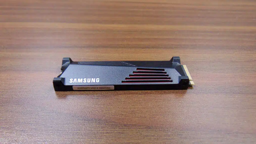 Samsung 990 PRO with Heatsink 1TB PCIe Gen4 M.2 NVMe SSD Top View
