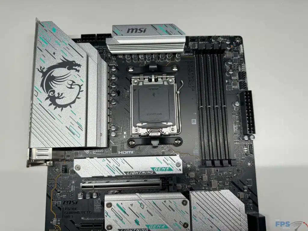 Top half of motherboard