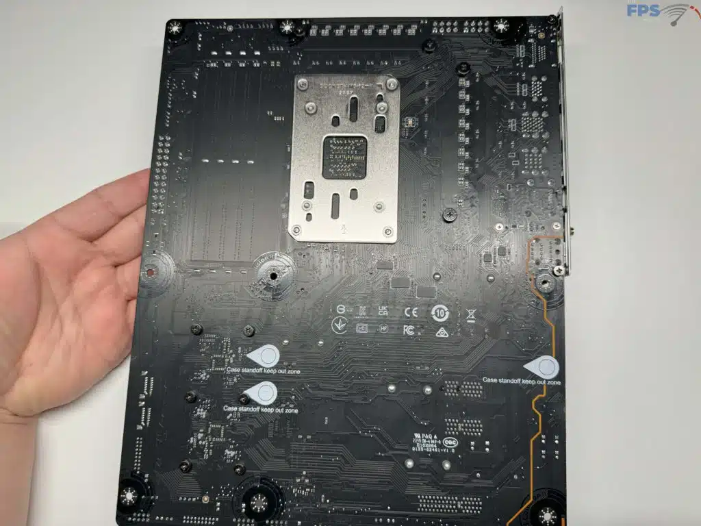 Rear of motherboard