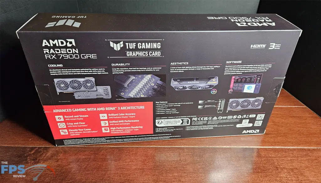 ASUS TUF Gaming Radeon RX 7900 GRE OC Edition: Box Rear