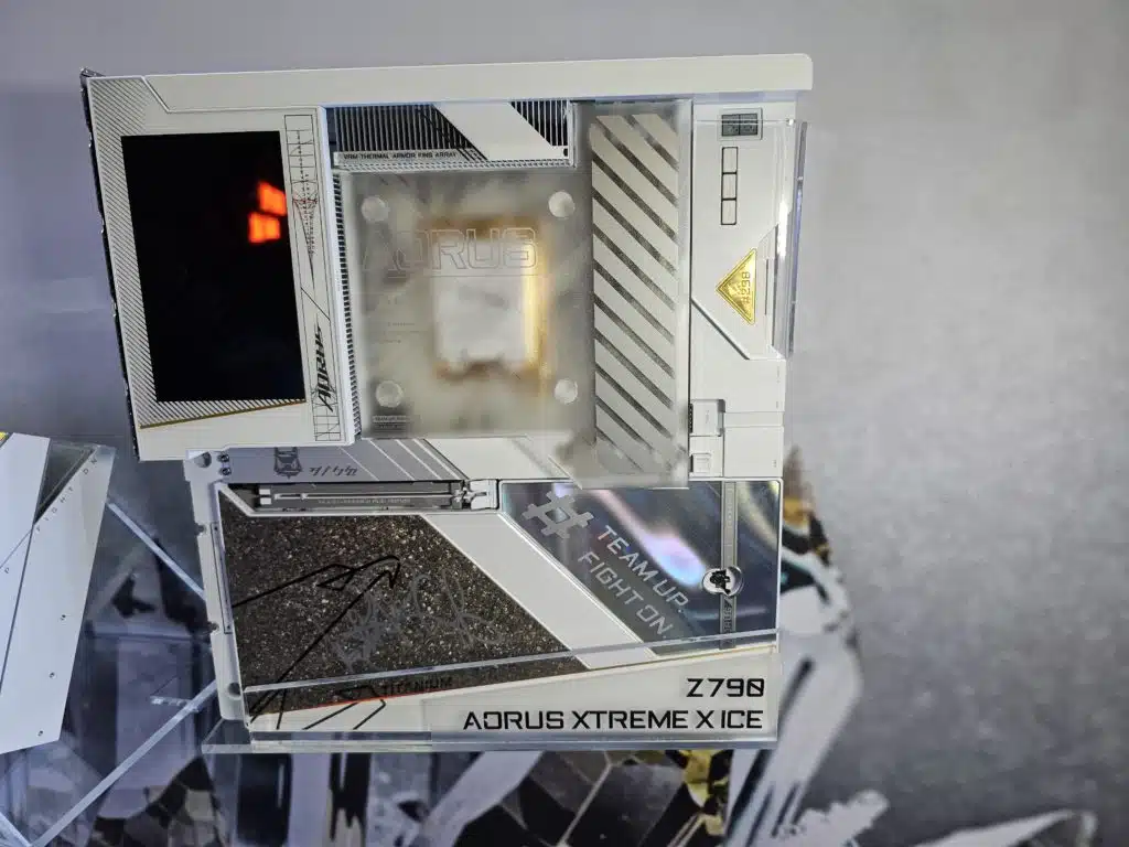 AORUS Z790 XTREME X ICE motherboard with Pat Gelsigner's signature