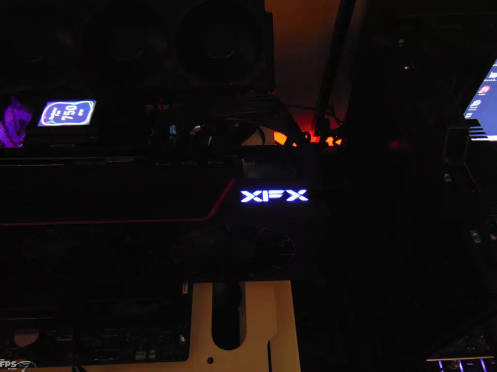 XFX Mercury AMD Radeon RX 7900 XTX Magnetic Air Installed in Computer XFX Logo LED Light
