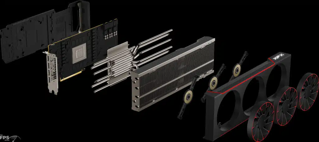 XFX Mercury AMD Radeon RX 7900 XTX Magnetic Air Exploded View