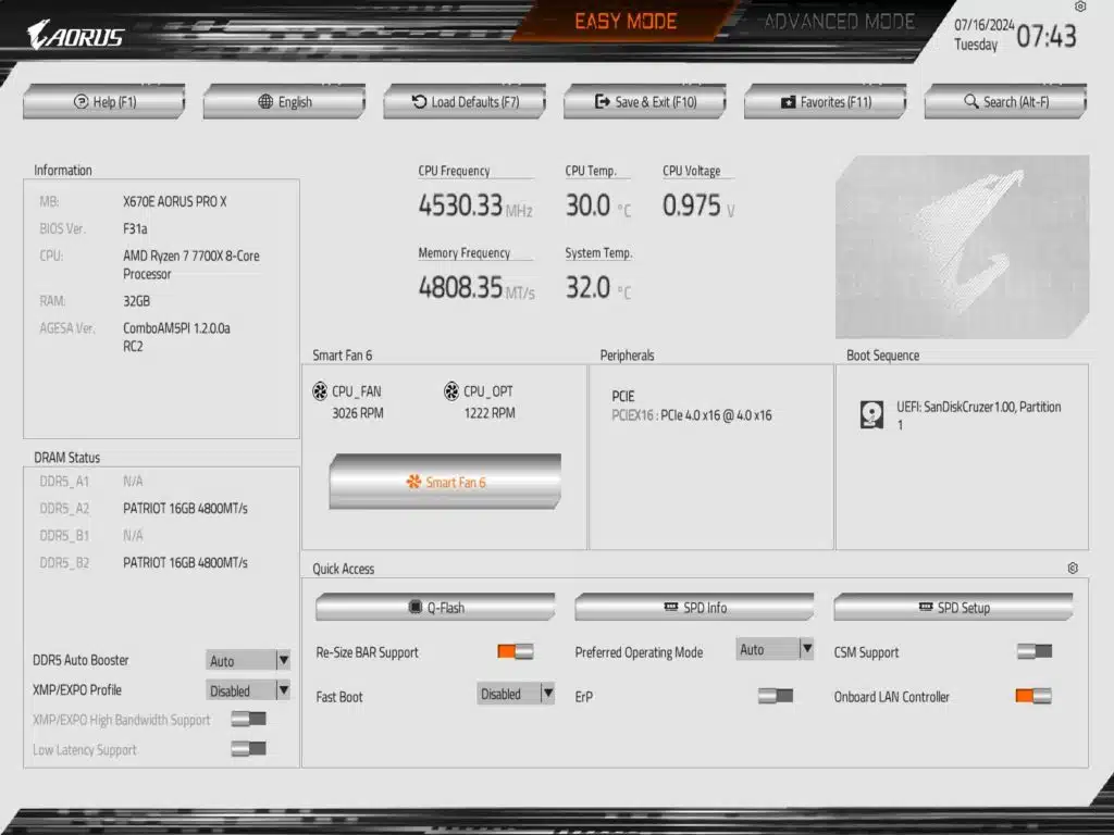 BIOS Screenshot