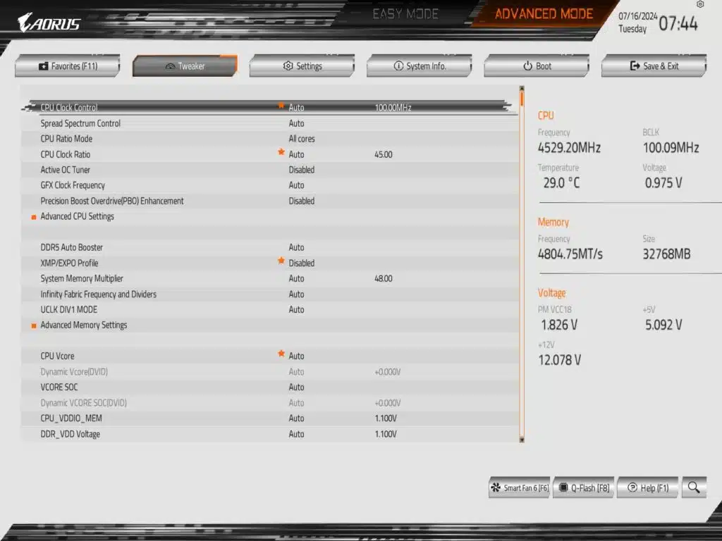 BIOS Screenshot