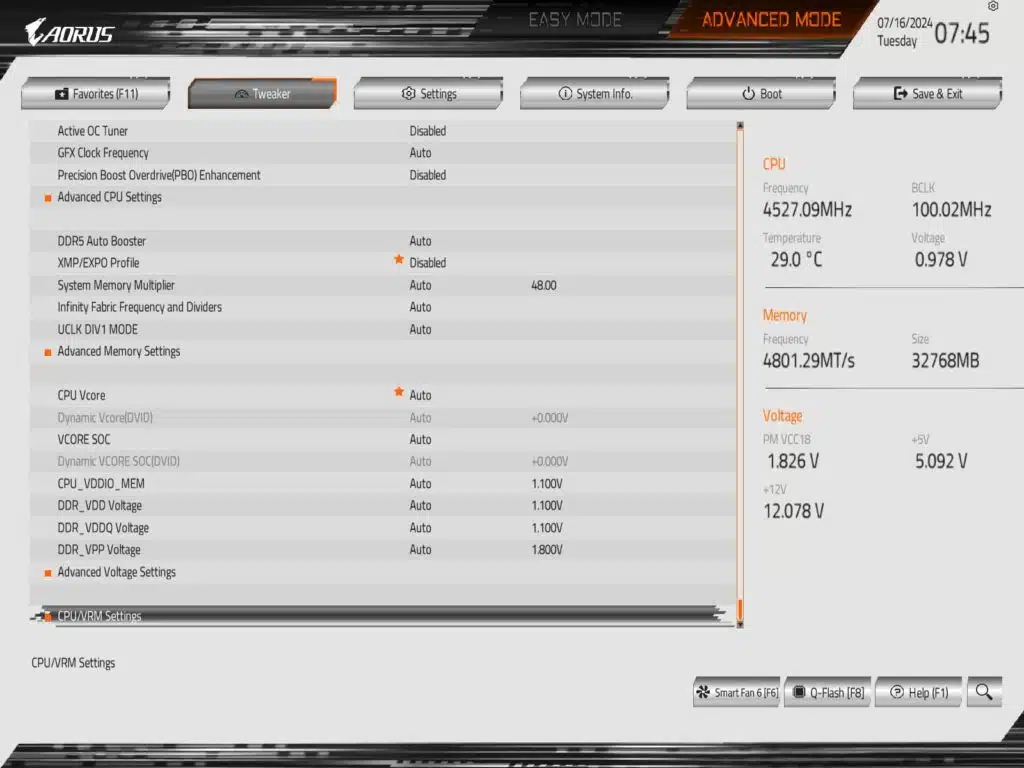 BIOS Screenshot