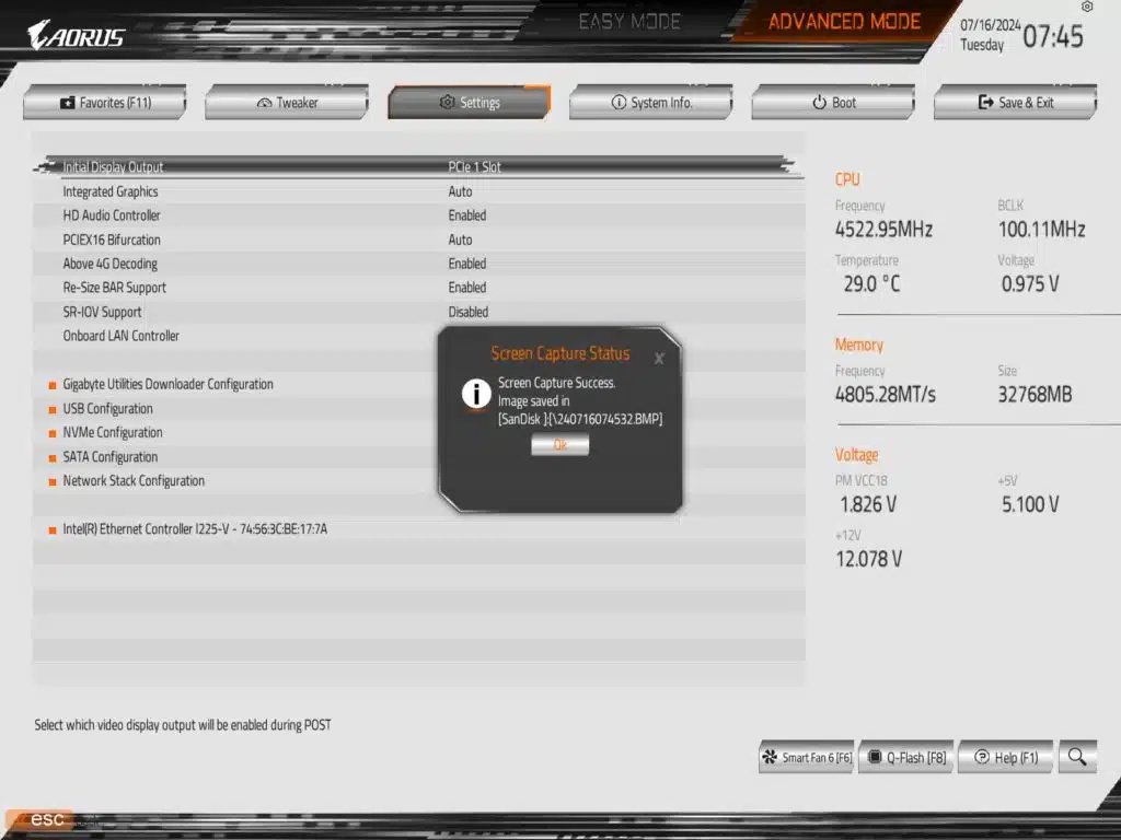 BIOS Screenshot