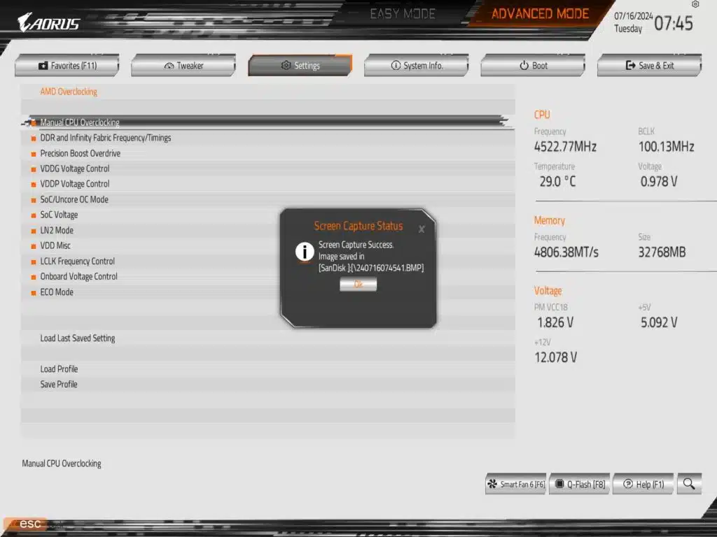 BIOS Screenshot