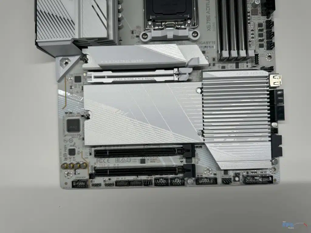 Bottom half of motherboard