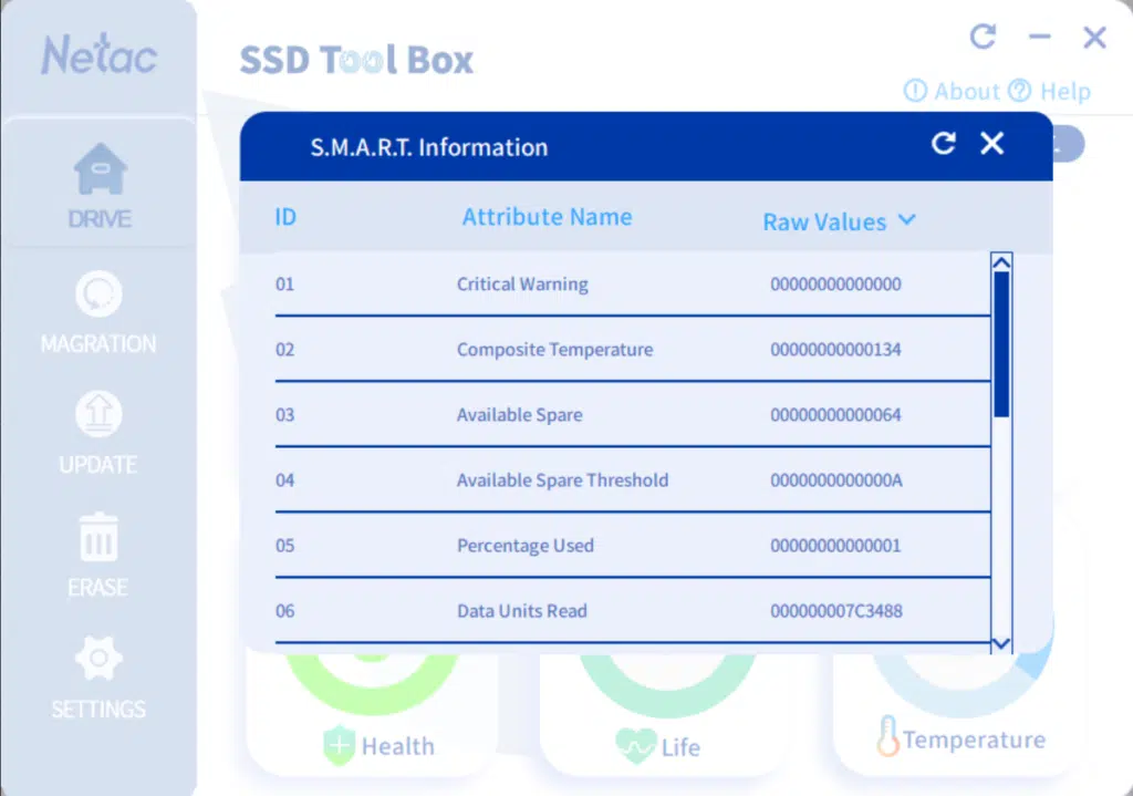 Netac SSD Toolbox Screenshot