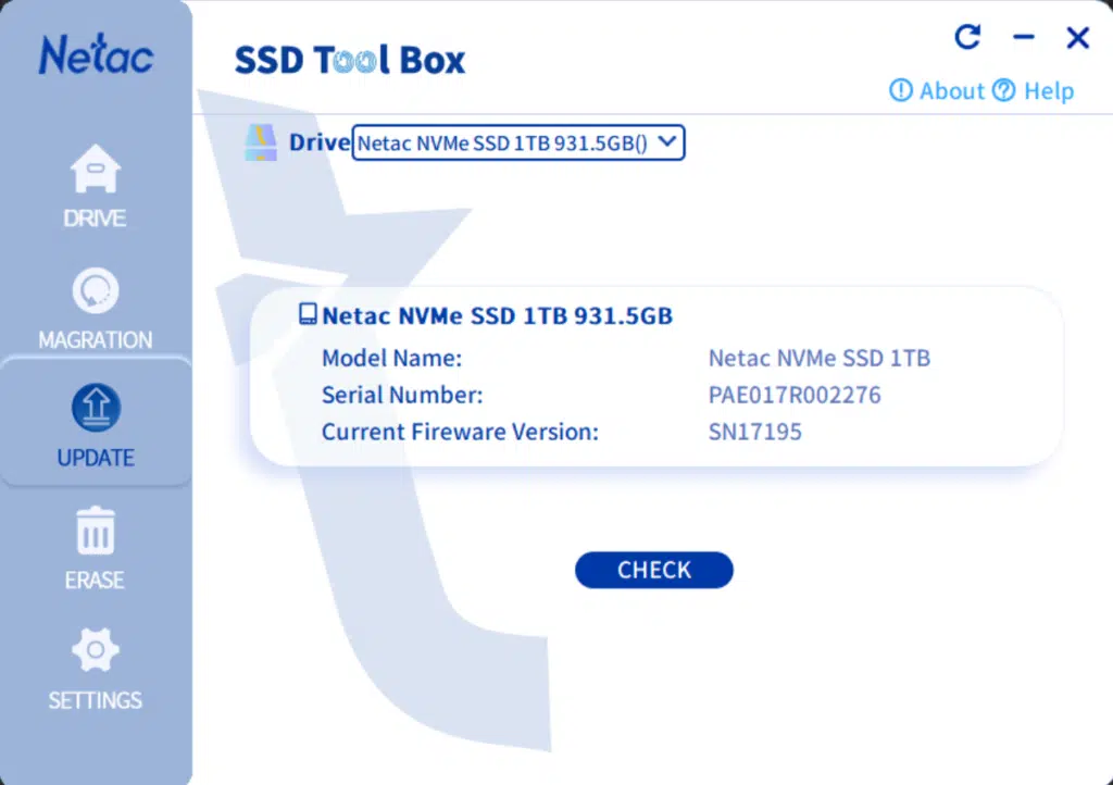 Netac SSD Toolbox Screenshot