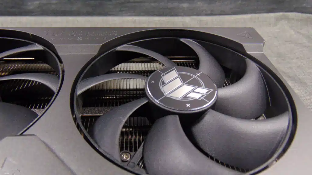 ASUS TUF Gaming GeForce RTX 4080 SUPER Closeup of Right Fan