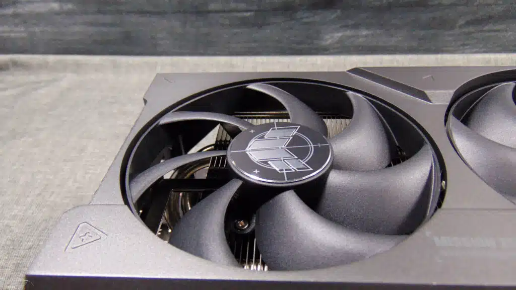 ASUS TUF Gaming GeForce RTX 4080 SUPER Closeup of Left Fan
