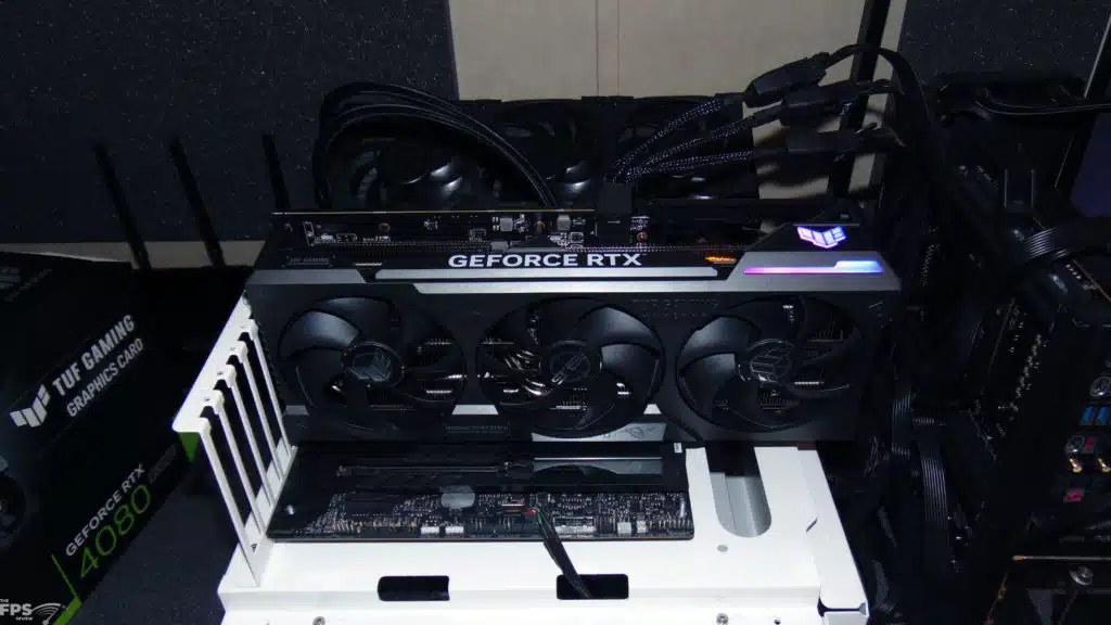 ASUS TUF Gaming GeForce RTX 4080 SUPER Installed in Computer Front View