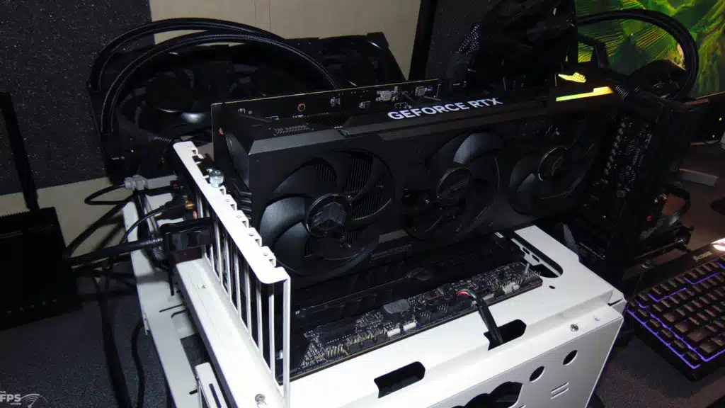 ASUS TUF Gaming GeForce RTX 4080 SUPER Installed in Computer Front View Angled
