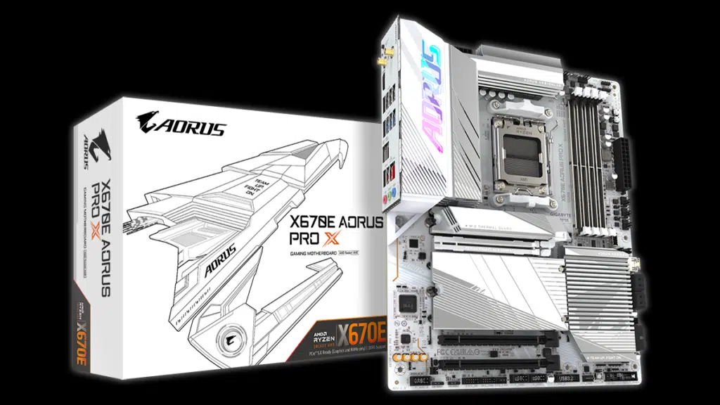 GIGABYTE X670E AORUS PRO X Motherboard and Box