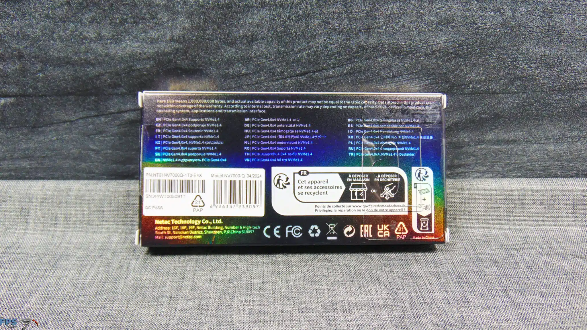 Netac NV7000-Q 1TB PCIe Gen4 M.2 NVMe SSD Box Back