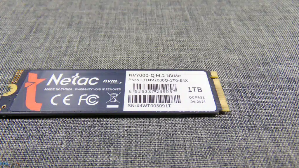 Netac NV7000-Q 1TB PCIe Gen4 M.2 NVMe SSD Bottom View Label Closeup