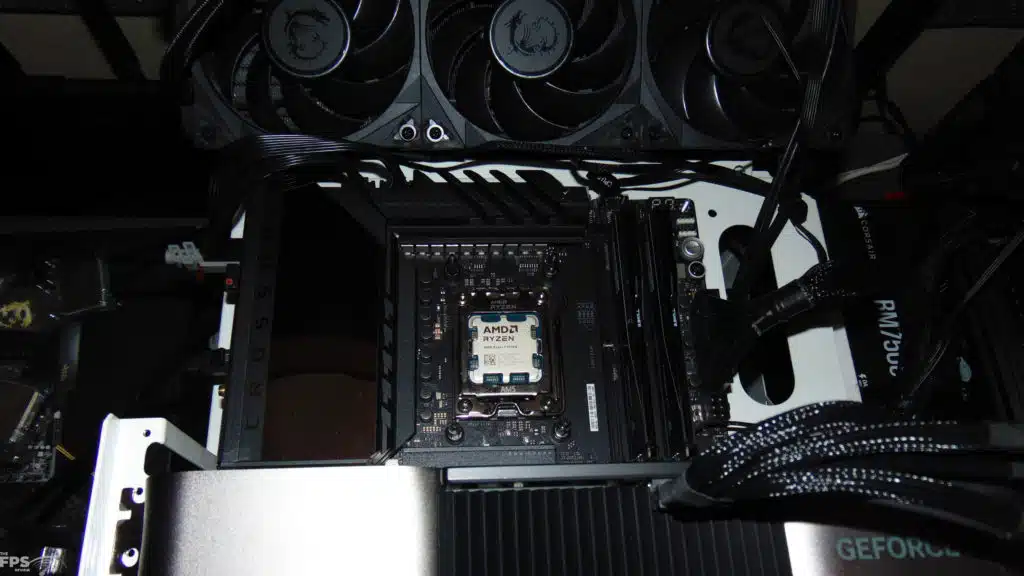 AMD Ryzen 7 9700X Zoomed Out Installed in AM5 Socket