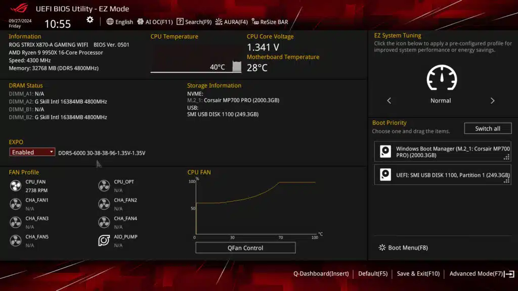 ASUS ROG STRIX X870-A GAMING WiFi Motherboard UEFI