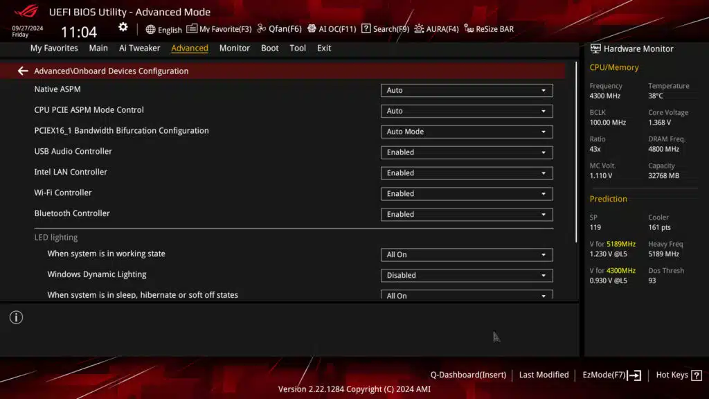 ASUS ROG STRIX X870-A GAMING WiFi Motherboard UEFI