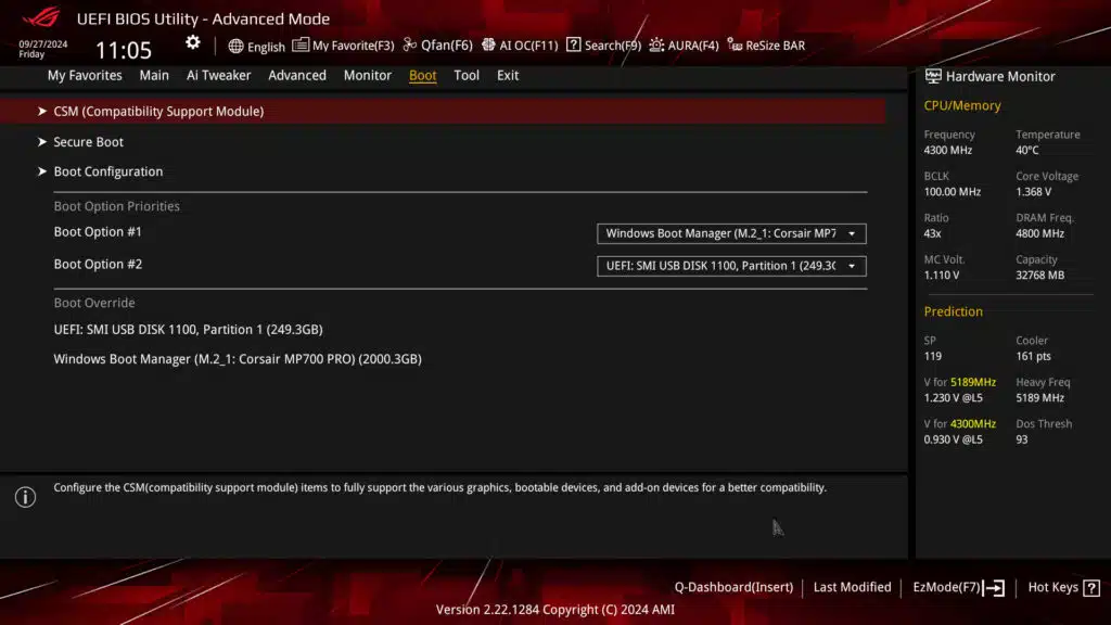 ASUS ROG STRIX X870-A GAMING WiFi Motherboard UEFI