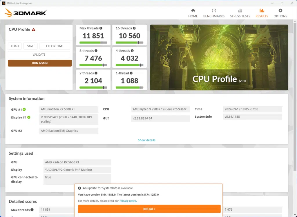 3DMark CPU Results