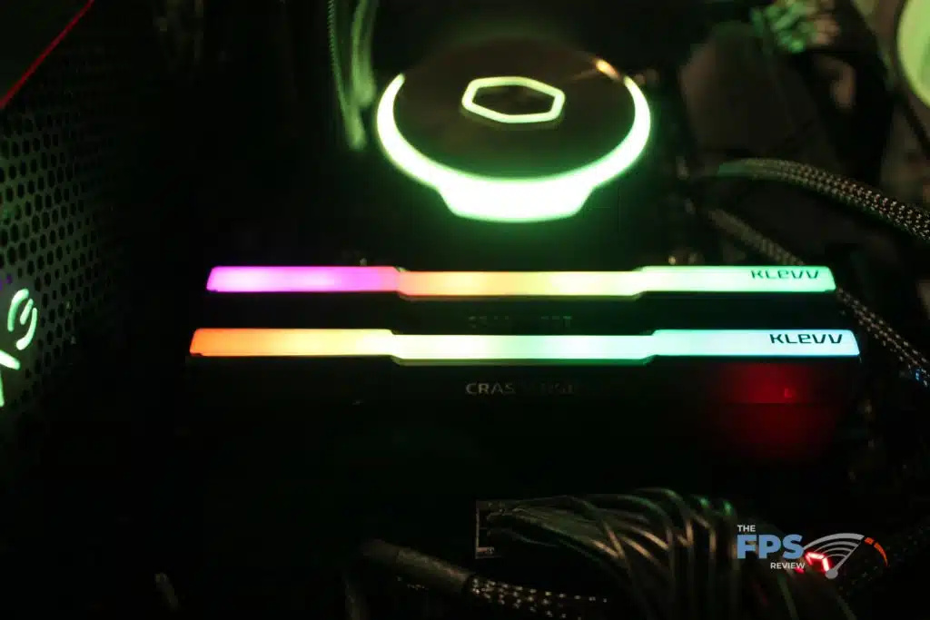 KLEVV CRAS V RGB DDR5 48GB (2x24GB) 7600MHz Memory installed in test rig