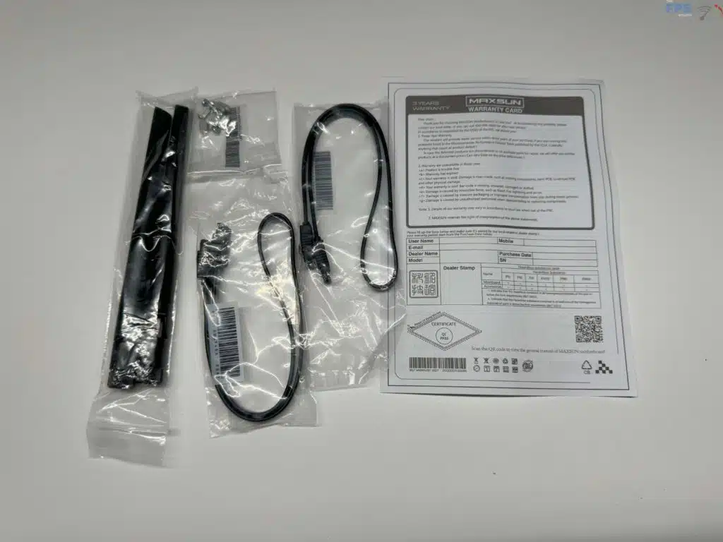 Contents of box