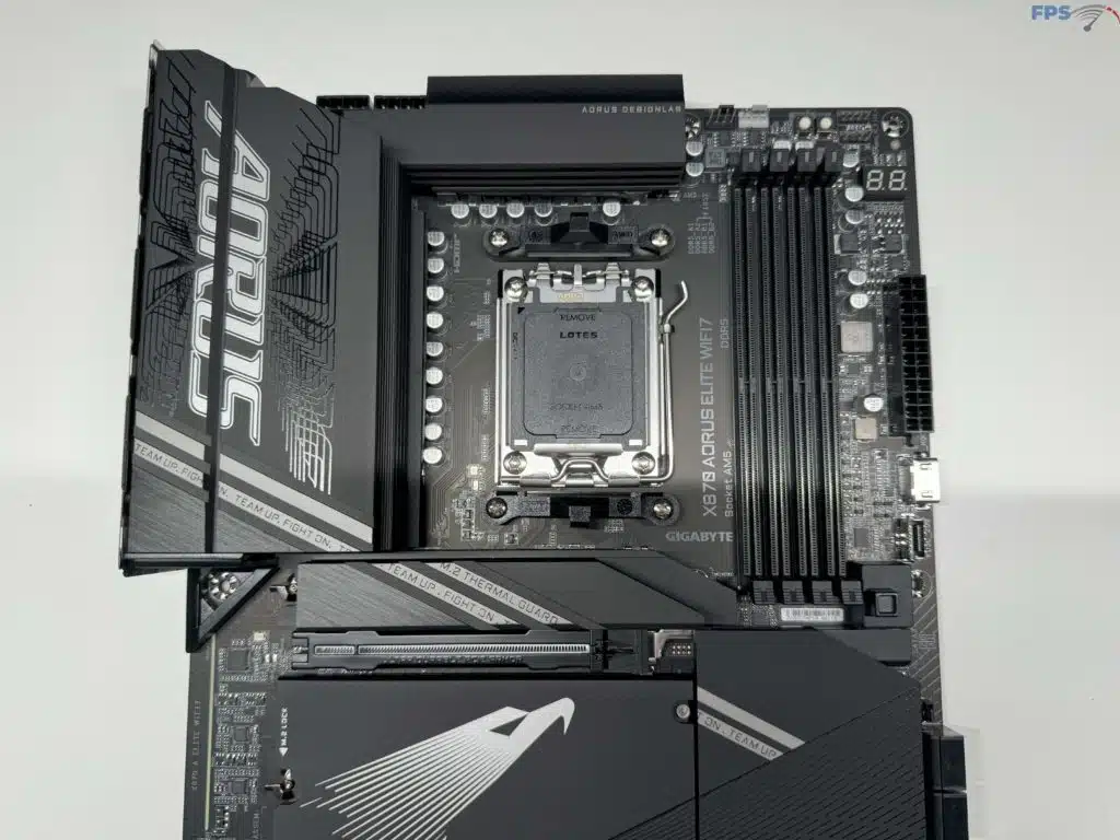 Top half of motherboard