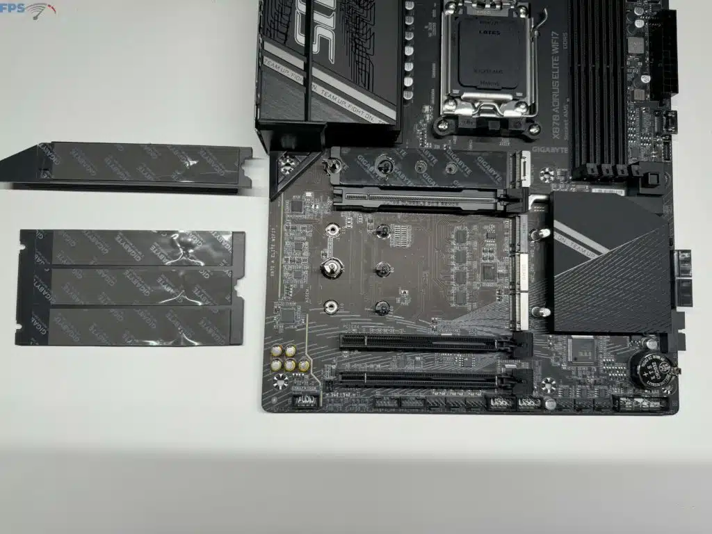 Bottom half of motherboard exposed