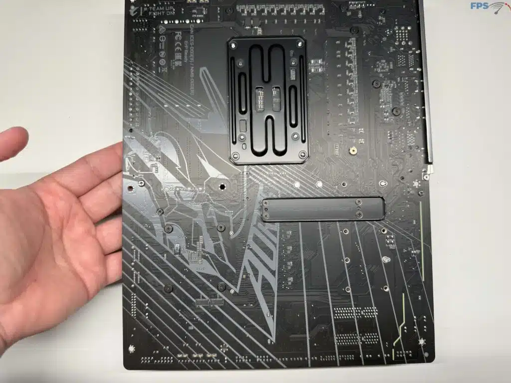 Back side of motherboard