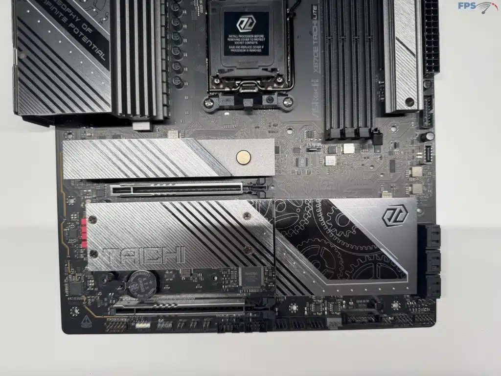 Bottom half of motherboard