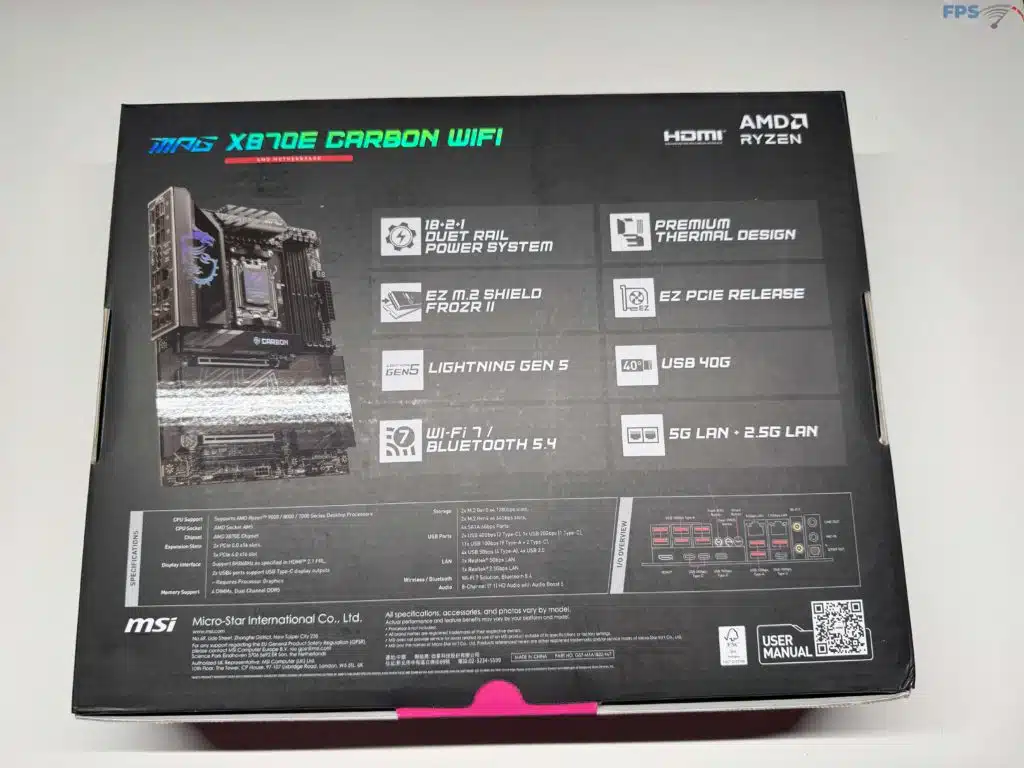 Back of motherboard box