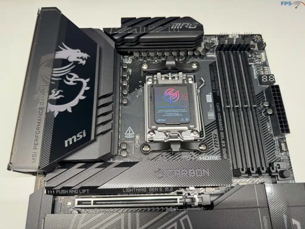Top half of motherboard