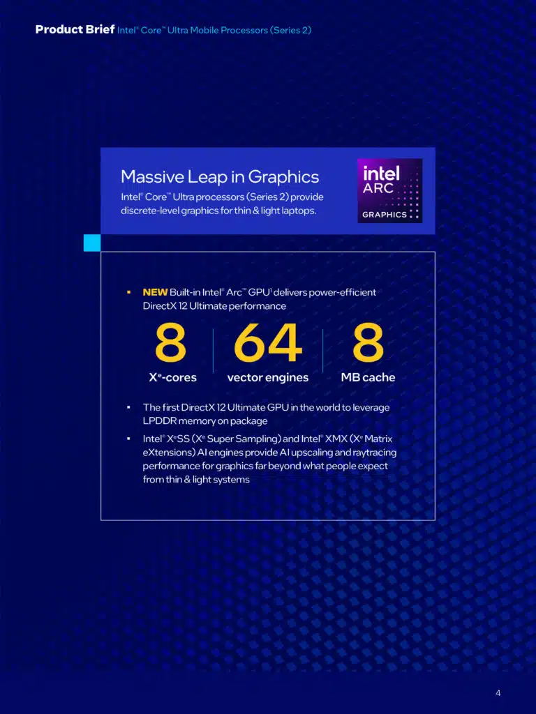 Intel Core Ultra 200V Series Processors Series 2 Product Brief