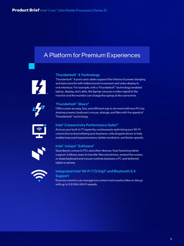 Intel Core Ultra 200V Series Processors Series 2 Product Brief