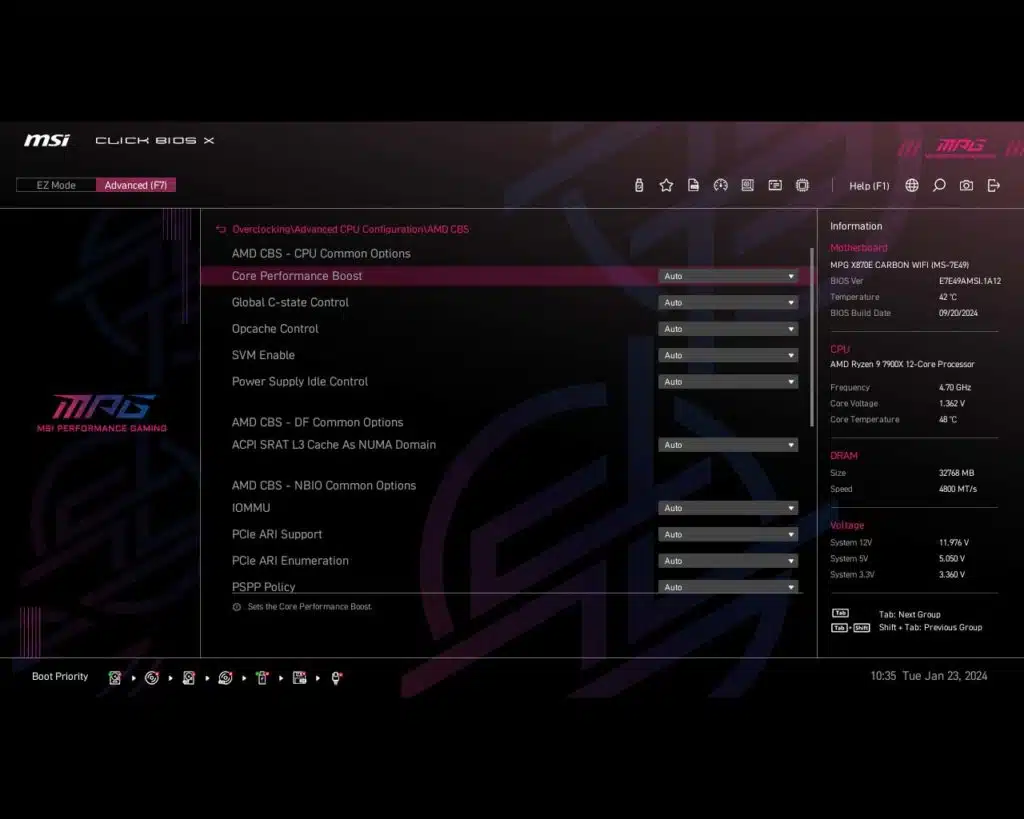 BIOS Screen