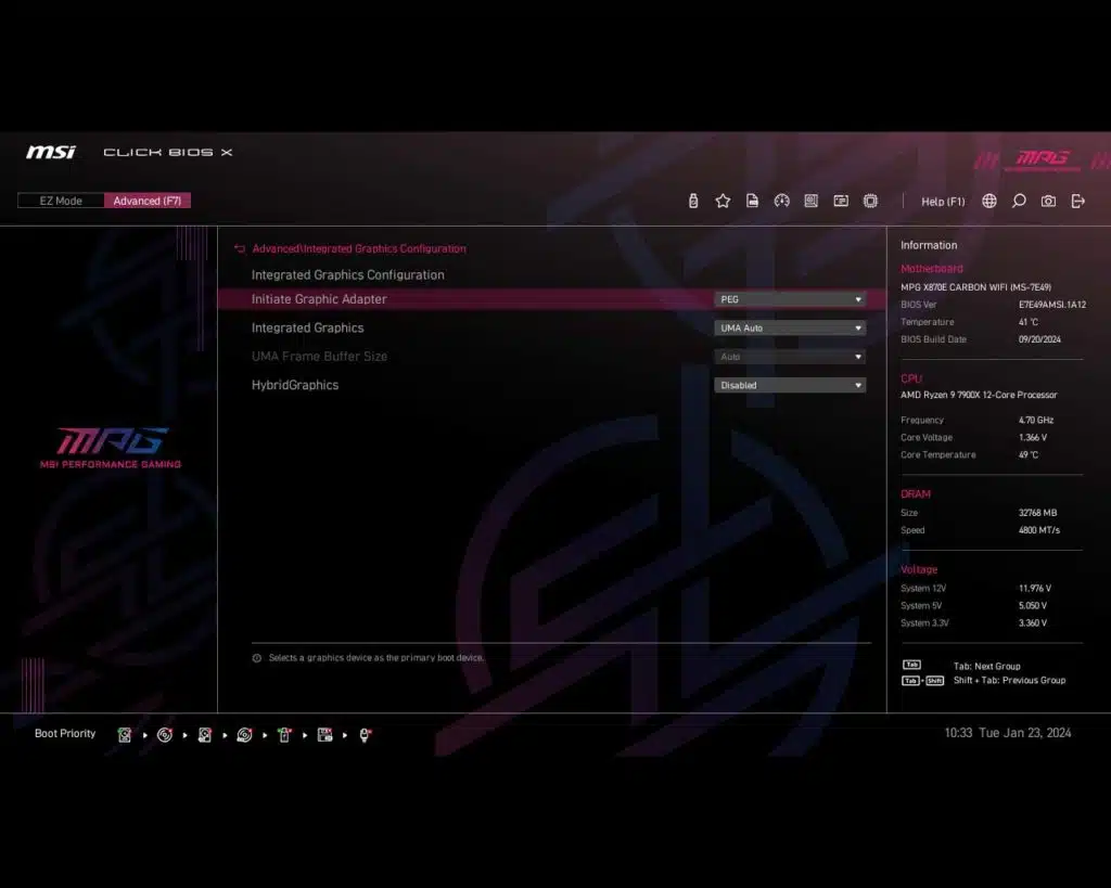 BIOS Screen