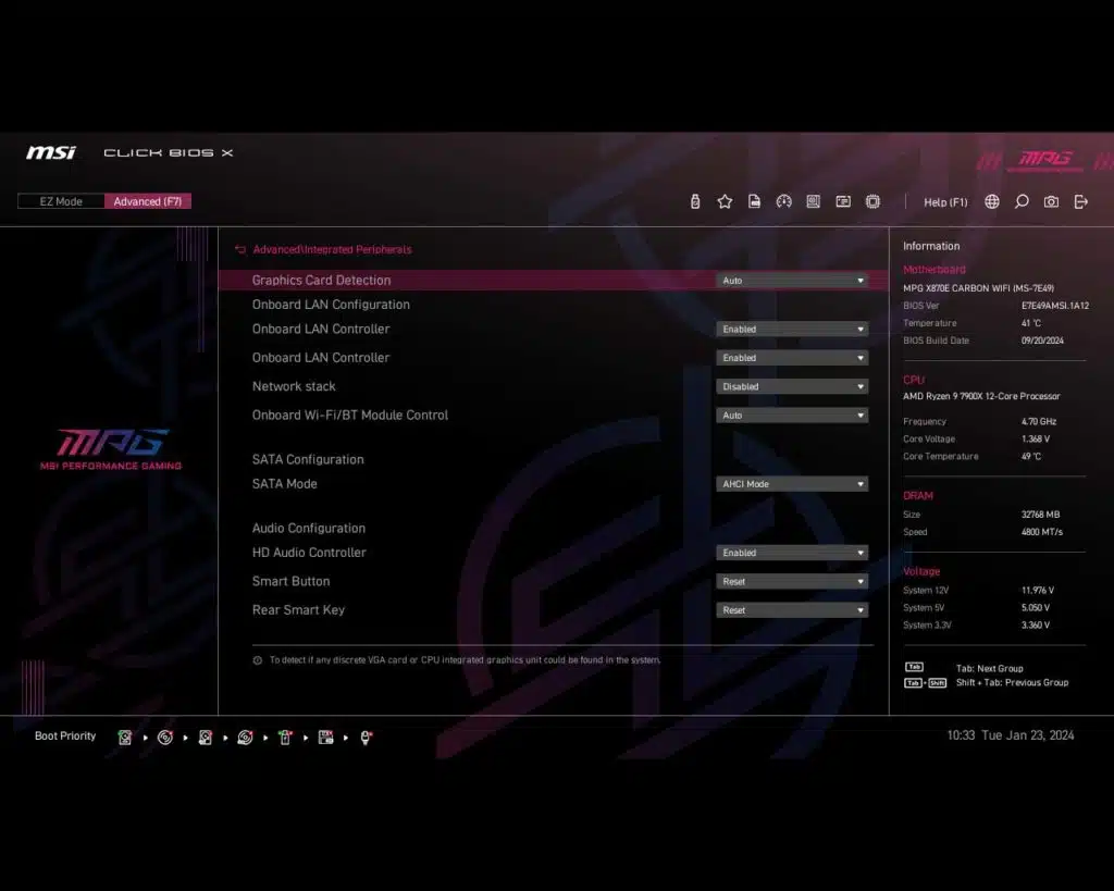BIOS Screen